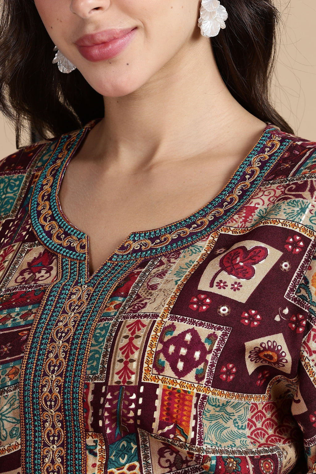 Women's Rayon Side Pocket Maxi Nighty Nightdress